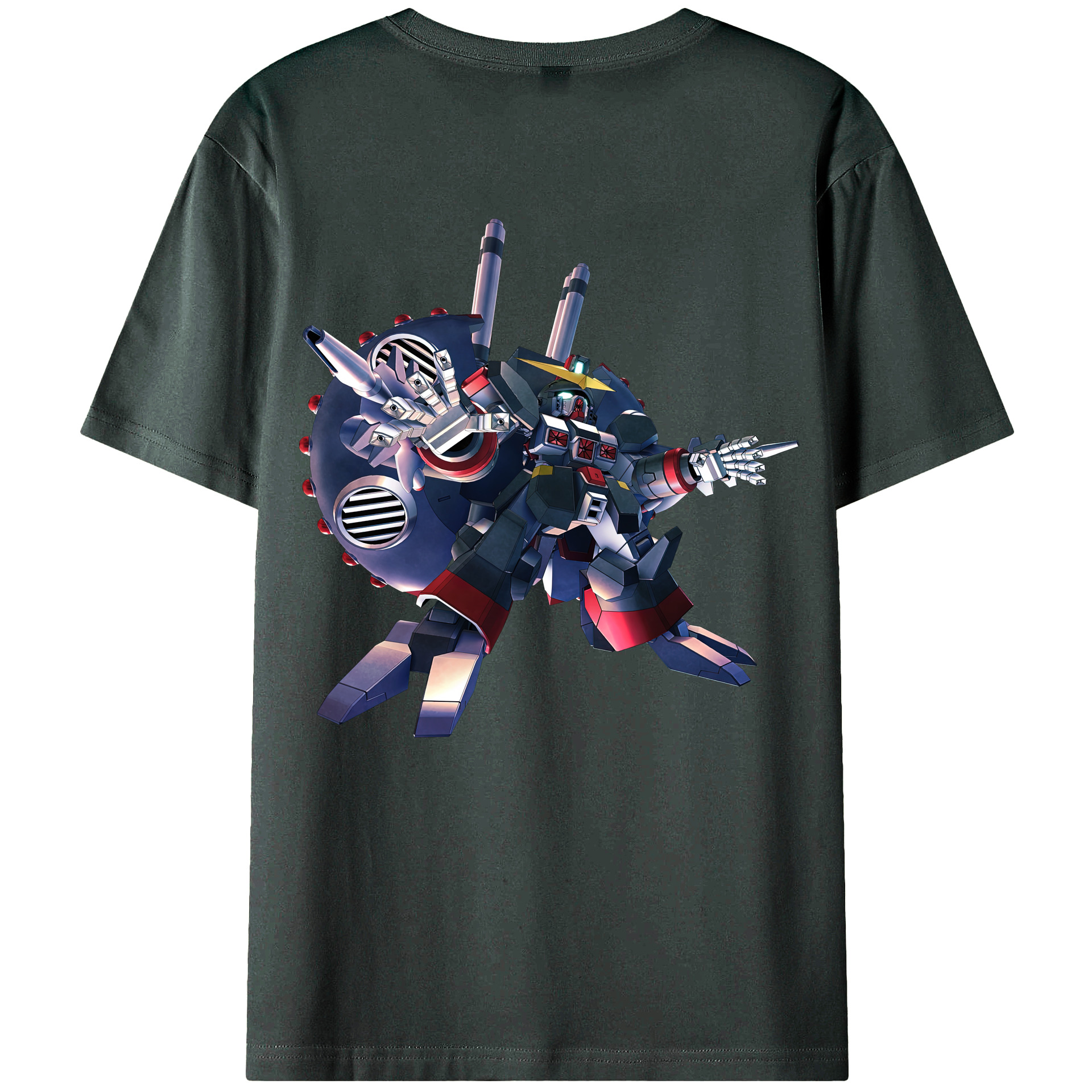 （画像用） 機動戦士ガンダム Mobile Suit Gundam 綿100％ メンズ半袖Tシャツ（バックプリント） 通気性